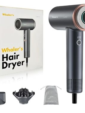 WHALER'S Hair Dryer, Professional Ionic Hair Dryer with Diffuser